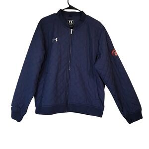 Under Armour Auburn Tigers NCAA Quilted Bomber Jacket Full Zip Navy Mens‎ Large